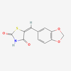 molecular formula C₁₁H₇NO₄S B1663044 2,4-Thiazolidinedione, 5-(1,3-benzodioxol-5-ylmethylene)- CAS No. 6318-41-8