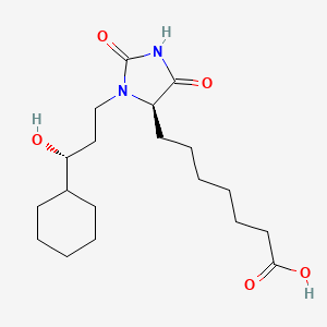 molecular formula C19H32N2O5 B1663050 (R-(R*,R*))-3-(3-Cyclohexyl-3-hydroxypropyl)-2,5-dioxo-imidazolidine-4-heptanoic acid CAS No. 65705-83-1