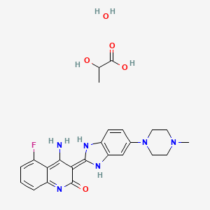 molecular formula C₂₄H₂₉FN₆O₅ B1663059 Dovitinib lactate CAS No. 915769-50-5