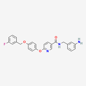 N-[(3-aminophenyl)methyl]-6-[4-[(3-fluorophenyl)methoxy]phenoxy]pyridine-3-carboxamide