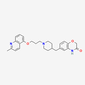 molecular formula C27H31N3O3 B1663073 6-[[1-[3-(2-methylquinolin-5-yl)oxypropyl]piperidin-4-yl]methyl]-4H-1,4-benzoxazin-3-one CAS No. 420785-78-0