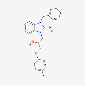 molecular formula C24H25N3O2 B1663100 1-(3-Benzyl-2-iminobenzimidazol-1-yl)-3-(4-methylphenoxy)propan-2-ol CAS No. 488745-62-6