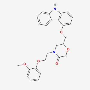 molecular formula C26H26N2O5 B1663102 6-(9H-carbazol-4-yloxymethyl)-4-[2-(2-methoxyphenoxy)ethyl]morpholin-3-one CAS No. 955371-66-1