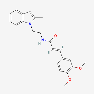 molecular formula C22H24N2O3 B1663115 (E)-3-(3,4-dimethoxyphenyl)-N-(2-(2-methyl-1H-indol-1-yl)ethyl)acrylamide CAS No. 1164541-81-4
