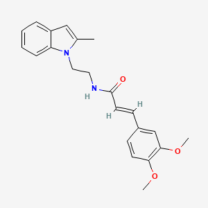 molecular formula C22H24N2O3 B1663115 (E)-3-(3,4-dimethoxyphenyl)-N-[2-(2-methylindol-1-yl)ethyl]prop-2-enamide CAS No. 1164541-81-4