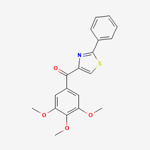 molecular formula C19H17NO4S B1663119 (2-Phenylthiazol-4-yl)-(3,4,5-trimethoxyphenyl)methanone CAS No. 1135797-91-9