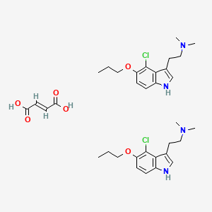 molecular formula C34H46Cl2N4O6 B1663120 3-(2-Dimethylaminoethyl)-4-chloro-5-propoxyindole hemifumarate CAS No. 172378-03-9