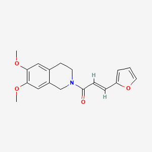 molecular formula C18H19NO4 B1663132 (E)-1-(6,7-dimethoxy-3,4-dihydroisoquinolin-2(1H)-yl)-3-(furan-2-yl)prop-2-en-1-one CAS No. 859671-40-2