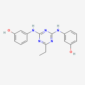 molecular formula C18H21N3O3 B1663145 6-ethyl-N,N'-bis(3-hydroxyphenyl)-1,3,5-triazine-2,4-diamine CAS No. 316130-82-2