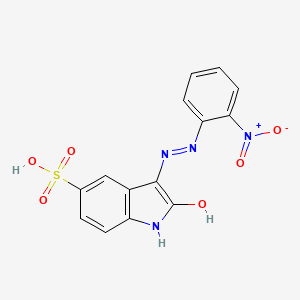 B1663154 3-[2-(2-Nitrophenyl)hydrazinyl]-2-oxoindole-5-sulfonic acid CAS No. 21303-44-6