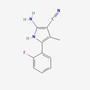 molecular formula C12H10FN3 B1663155 2-amino-5-(2-fluorophenyl)-4-methyl-1H-pyrrole-3-carbonitrile CAS No. 186033-14-7