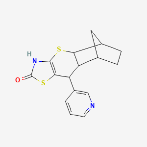 molecular formula C16H16N2OS2 B1663157 9-(pyridin-3-yl)-3,4a,5,6,7,8,8a,9-octahydro-2H-5,8-methanothiochromeno[2,3-d][1,3]thiazol-2-one CAS No. 1212185-26-6