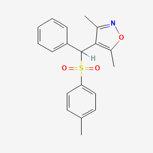 molecular formula C19H19NO3S B1663158 3,5-Dimethyl-4-[(4-methylphenyl)sulfonyl-phenylmethyl]isoxazole CAS No. 116422-95-8