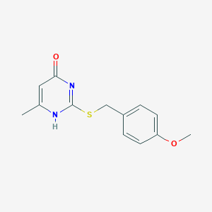 B1663160 2-[(4-methoxyphenyl)methylthio]-6-methyl-1H-pyrimidin-4-one CAS No. 63384-61-2