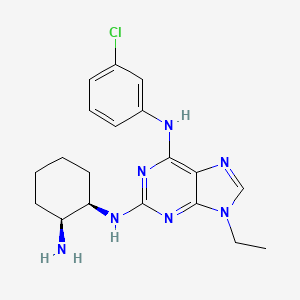 molecular formula C19H24ClN7 B1663164 9H-嘌呤-2,6-二胺，N2-(2-氨基环己基)-N6-(3-氯苯基)-9-乙基-，顺- CAS No. 190653-73-7