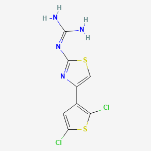 molecular formula C8H6Cl2N4S2 B1663168 2-[4-(2,5-Dichlorothiophen-3-yl)-1,3-thiazol-2-yl]guanidine CAS No. 671187-99-8