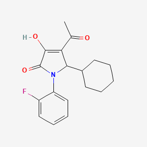 2H-Pyrrol-2-one, 4-acetyl-5-cyclohexyl-1-(2-fluorophenyl)-1,5-dihydro-3-hydroxy-