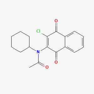 molecular formula C18H18ClNO3 B1663170 N-(3-chloro-1,4-dioxonaphthalen-2-yl)-N-cyclohexylacetamide CAS No. 84348-93-6