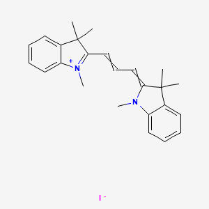 molecular formula C25-H29-N2.I B1663173 2-[3-(1,3-dihydro-1,3,3-trimethyl-2H-indol-2-ylidene)prop-1-enyl]-1,3,3-trimethyl-3H-indolium iodide CAS No. 25470-94-4
