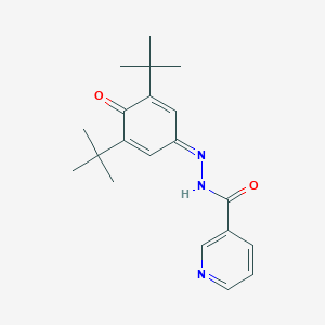 molecular formula C20H25N3O2 B1663178 N-[(3,5-ditert-butyl-4-oxocyclohexa-2,5-dien-1-ylidene)amino]pyridine-3-carboxamide CAS No. 371944-40-0