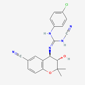 molecular formula C20H18ClN5O2 B1663181 1-(4-chlorophenyl)-3-cyano-2-[(3S,4R)-6-cyano-3-hydroxy-2,2-dimethyl-3,4-dihydrochromen-4-yl]guanidine CAS No. 144301-94-0