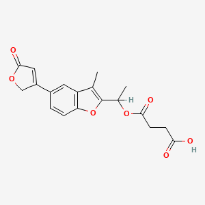 molecular formula C₁₉H₁₈O₇ B1663190 Benfurodil hemisuccinate CAS No. 3447-95-8