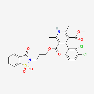 molecular formula C₂₆H₂₄Cl₂N₂O₇S B1663191 Calcium channel-modulator-1 CAS No. 136941-70-3