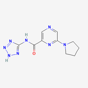 molecular formula C₁₀H₁₂N₈O B1663193 6-(1-Pyrrolidinyl)-N-(1H-5-tetrazolyl)pyrazine-2-carboxamide CAS No. 111374-21-1