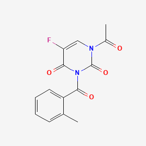 molecular formula C₁₄H₁₁FN₂O₄ B1663194 1-Acetyl-3,2-toluyl-5-fluorouracil CAS No. 71861-76-2