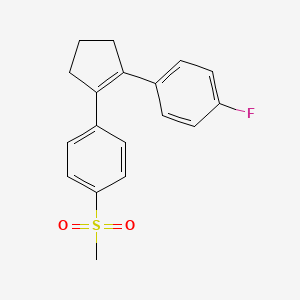 B1663195 1-Fluoro-4-[2-(4-methylsulfonylphenyl)cyclopenten-1-yl]benzene CAS No. 158959-32-1