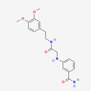 molecular formula C₁₉H₂₃N₃O₄ B1663199 3-[[2-[2-(3,4-Dimethoxyphenyl)ethylamino]-2-oxoethyl]amino]benzamide CAS No. 76001-09-7
