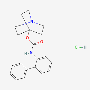 molecular formula C₂₀H₂₃ClN₂O₂ B1663207 1-azabicyclo[2.2.2]octan-4-yl N-(2-phenylphenyl)carbamate;hydrochloride CAS No. 171722-81-9