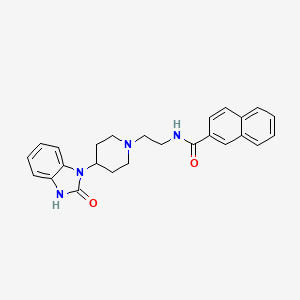 molecular formula C25H26N4O2 B1663210 N-(2-(4-(2-Oxo-2,3-dihydro-1H-benzo[d]imidazol-1-yl)piperidin-1-yl)ethyl)-2-naphthamide 