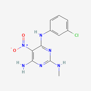 molecular formula C11H11ClN6O2 B1663213 N4-(3-氯苯基)-N2-甲基-5-硝基嘧啶-2,4,6-三胺 CAS No. 1401688-52-5