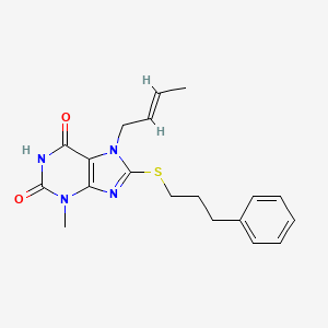 7-[(E)-but-2-enyl]-3-methyl-8-(3-phenylpropylsulfanyl)purine-2,6-dione