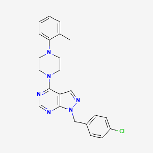 1-[(4-Chlorophenyl)methyl]-4-[4-(2-methylphenyl)-1-piperazinyl]pyrazolo[3,4-d]pyrimidine