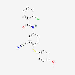 2-chloro-N-[3-cyano-4-[(4-methoxyphenyl)thio]phenyl]benzamide