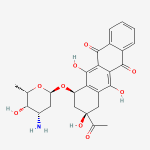 B1663233 (7R,9R)-9-acetyl-7-[[(2R,4S,5S,6S)-4-amino-5-hydroxy-6-methyl-2-oxanyl]oxy]-6,9,11-trihydroxy-8,10-dihydro-7H-tetracene-5,12-dione CAS No. 58957-91-8