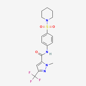 molecular formula C17H19F3N4O3S B1663237 1-Methyl-N-[4-(piperidine-1-sulfonyl)phenyl]-3-(trifluoromethyl)-1H-pyrazole-5-carboxamide CAS No. 949898-66-2