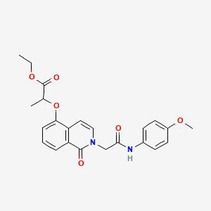 B1663238 2-[[2-[2-(4-Methoxyanilino)-2-oxoethyl]-1-oxo-5-isoquinolinyl]oxy]propanoic acid ethyl ester CAS No. 868224-58-2