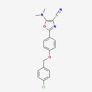 molecular formula C19H16ClN3O2 B1663242 2-(4-((4-Chlorobenzyl)oxy)phenyl)-5-(dimethylamino)oxazole-4-carbonitrile CAS No. 844461-41-2