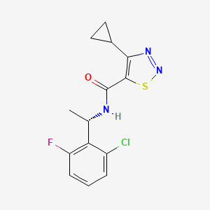 B1663247 1,2,3-Thiadiazole-5-carboxamide,N-[(1S)-1-(2-chloro-6-fluorophenyl)ethyl]-4-cyclopropyl- CAS No. 1000878-74-9