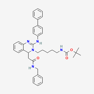 B1663249 tert-butyl N-[5-[4-[2-(benzylamino)-2-oxoethyl]-2-(4-phenylanilino)-4H-quinazolin-3-yl]pentyl]carbamate CAS No. 839672-57-0