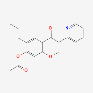4-oxo-6-propyl-3-(pyridin-2-yl)-4H-chromen-7-yl acetate