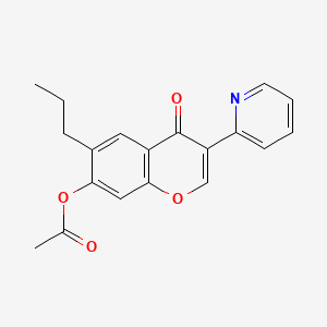molecular formula C19H17NO4 B1663250 (4-Oxo-6-propyl-3-pyridin-2-ylchromen-7-yl) acetate CAS No. 299952-11-7