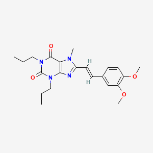 molecular formula C22H28N4O4 B1663251 (E)-8-(3,4-Dimethoxystyryl)-7-methyl-1,3-dipropylxanthine CAS No. 141807-96-7