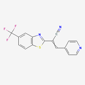 3-Pyridin-4-yl-2-[5-(trifluoromethyl)-1,3-benzothiazol-2-yl]prop-2-enenitrile
