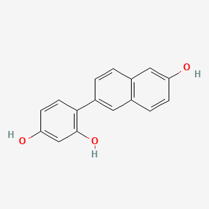 molecular formula C16H12O3 B1663265 4-(6-Hydroxynaphthalen-2-yl)benzene-1,3-diol CAS No. 927885-00-5