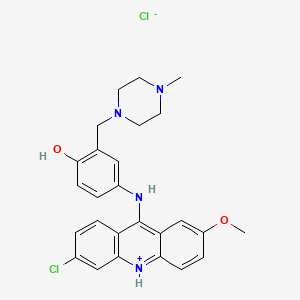 B1663266 4-((6-Chloro-2-methoxyacridin-9-yl)amino)-2-((4-methylpiperazin-1-yl)methyl)phenol CAS No. 500565-15-1