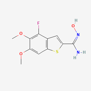4-fluoro-N'-hydroxy-5,6-dimethoxy-1-benzothiophene-2-carboximidamide